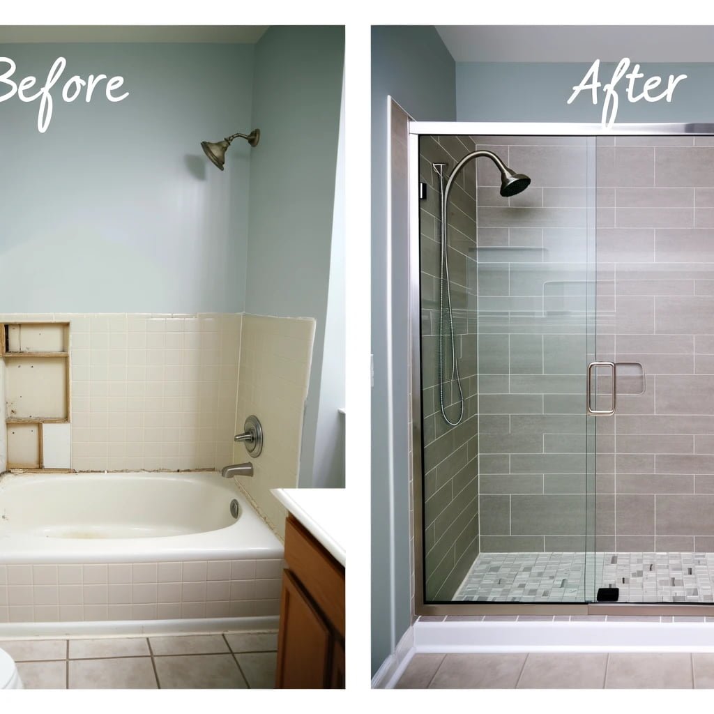 πΏ 5-Day Walk-In Shower Transformation π οΈ πΏ 5-Day Walk-In Shower Transformation π οΈ